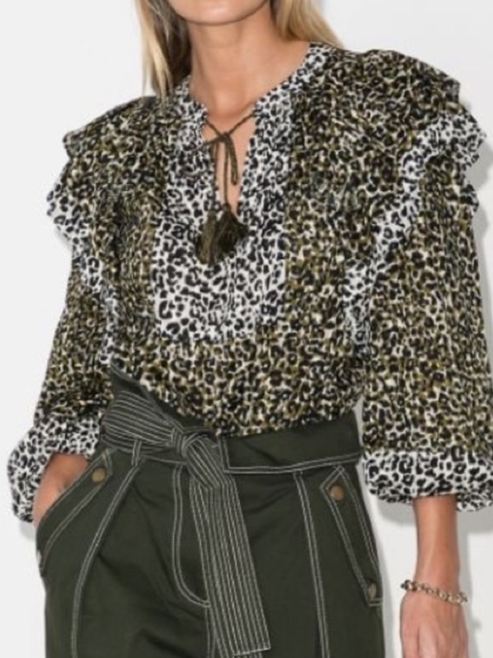 Ulla Johnson Carissa Leopard Print Blouse Size 0